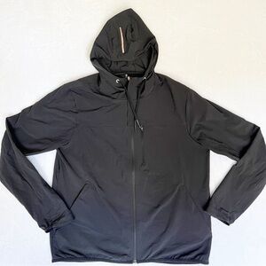 REI Co-Op Men’s Large Black Hooded Windbreaker Jacket Lightweight Outdoors